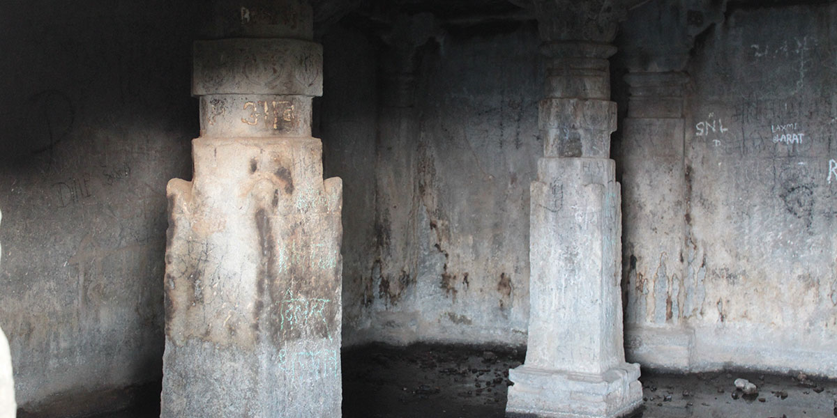 Old Gateways in the ruined fort and caves.