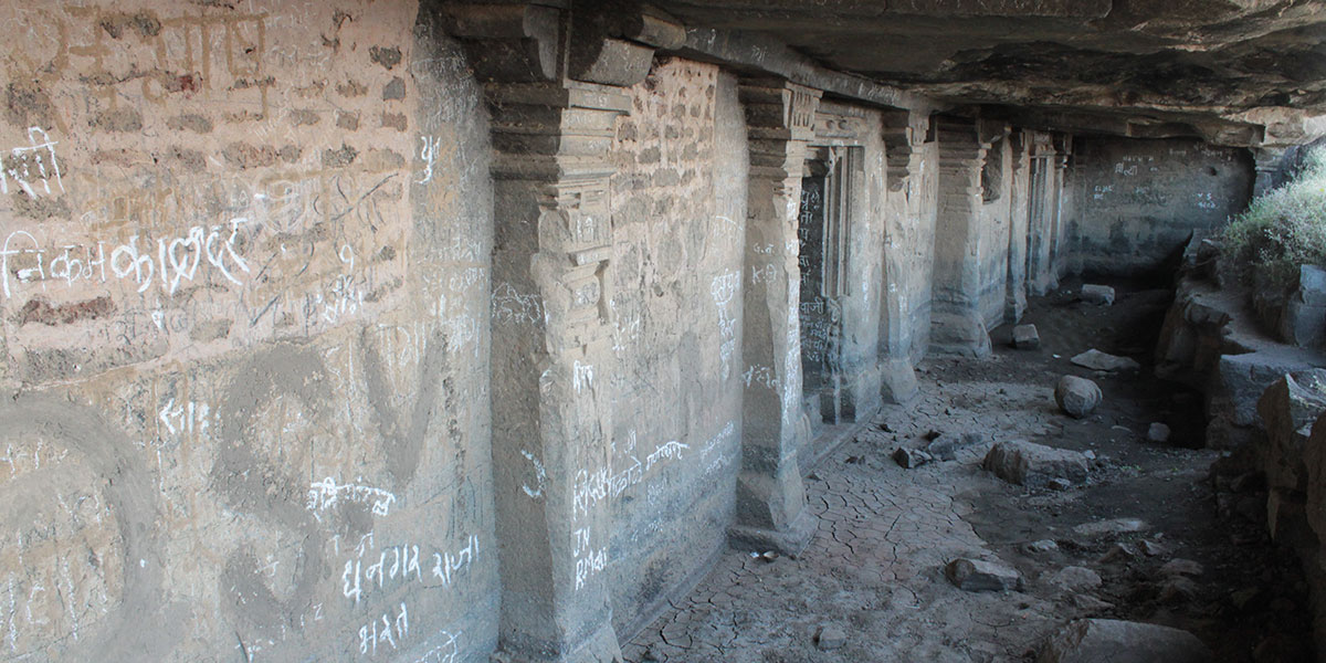 Old Gateways in the ruined fort and caves.