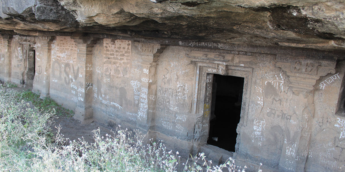 Old Gateways in the ruined fort and caves.