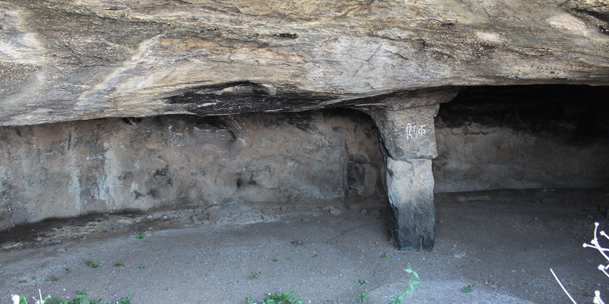 Old Gateways in the ruined fort and caves.